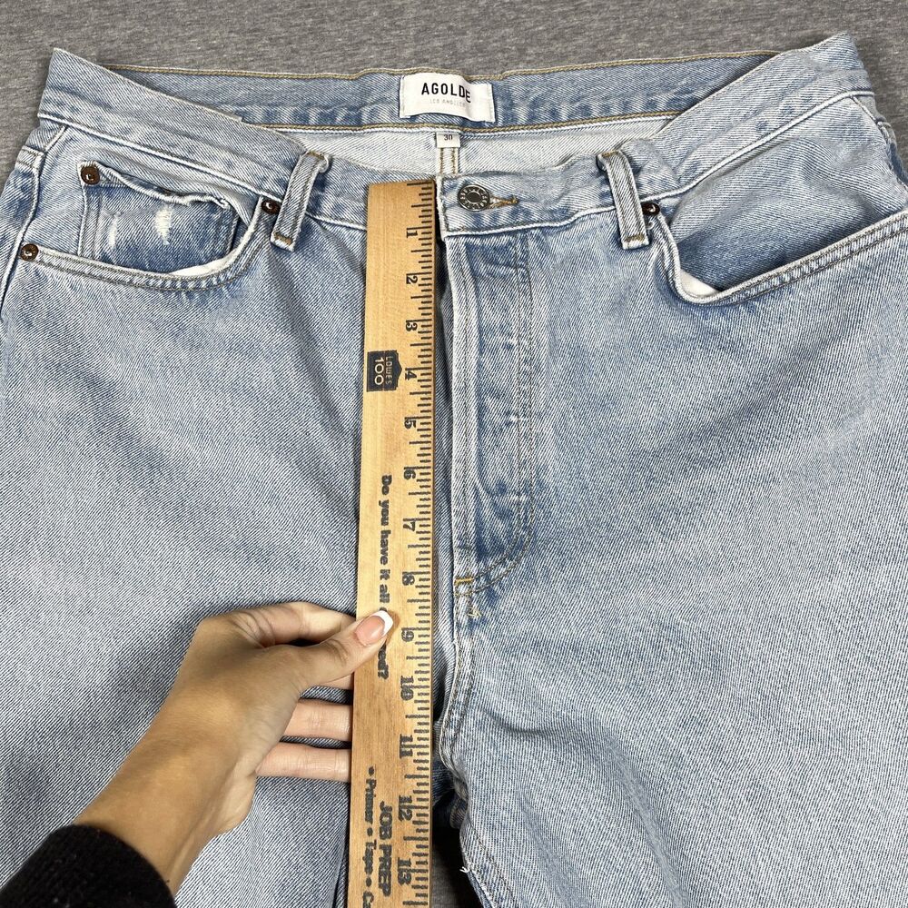 AGOLDE Jeans Womens 30 Blue Wide-Leg Relaxed Light Wash Distressed Y2K - Picture 4 of 13
